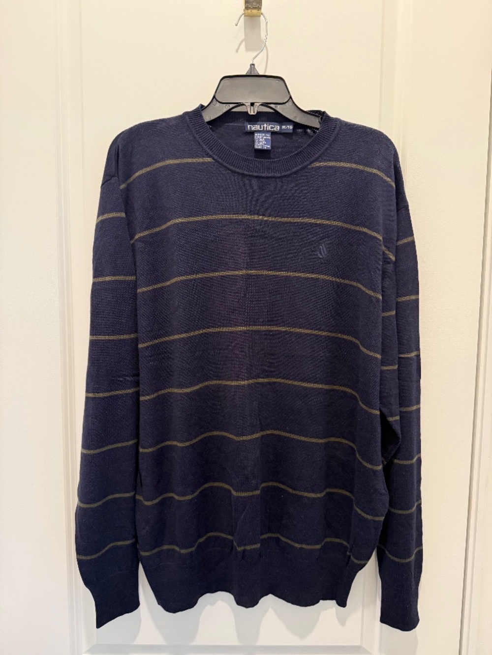 Nautical-  MEN’S Crewneck Sweater. This navy blue Nautical crewneck sweater.